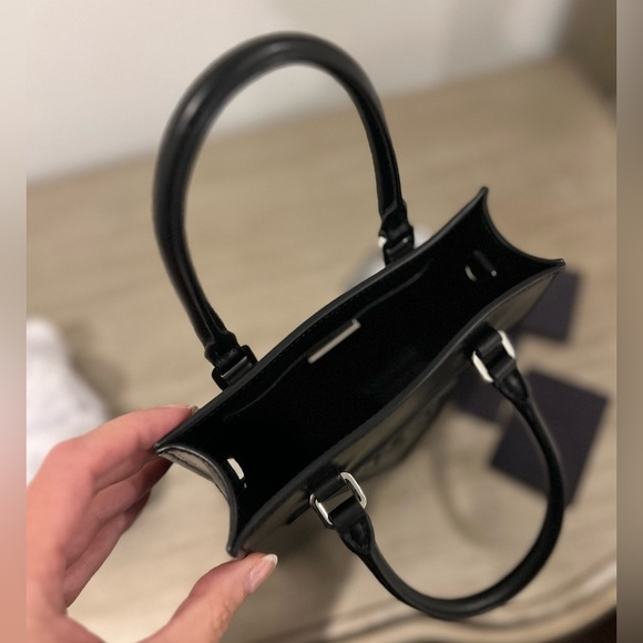 PRADA Soft Calf Leather Mini Logo Handbag Satchel - Picture 6 of 9